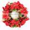Artificial Green Leaf Made Christmas Swag with Candle for Window Decoration
