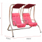 outdoor double seat swing chair with adjustable canopy with stand