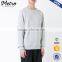 China wholesales zip detail mens plain heather grey pullover sweatshirt without hood