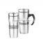 Double wall stainless steel travel coffee mug with handle