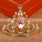 New design zinc alloy rhinestone crown brooch