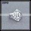 Vintage Puzzle Hollow Silver Sp Surgical Stainless Steel Wide Band Ring