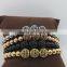 Newest Fashion beads man wrap bracelet and braided rope bracelet