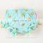 Gold Polka Dot Ruffle Bloomer,Organic Cotton Underwear,Aqua Gold Dot Baby Diaper Cover