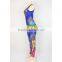 African woman painting stretch fabric style suits with tops pants