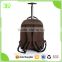 Popular Products Coffee Colour School Students Backpack Washing Fabric Trolley Bag