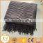 Wholesale 100% Acrylic woven stripe fringed throw blanket