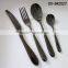 Black titanium design with cloth wheel light stainless steel cutlery set
