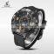 WEIDE unique mens quartz stainless steel watch water resistant outdoor army sport watch with silicone strap wrist watch