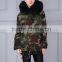 Women's Thicken Camouflage Faux Fur Warm Winter Coat Hooded Parka Overcoat Jacket