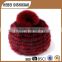 Factory Customize Lady Winter Caps Rabbit Fur Hats Knitted Hats
