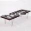 China Furniture Stores Factory Modern Leather Back Wooden Barcelona Bench