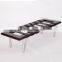 China furniture stores factory modern leather back wooden barcelona bench