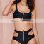 Fashion sexy zipper hollow out bikini hot girl brazilian high cut swimwear