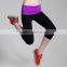 Fashion turn waist Yoga Pants female Waist Stretch Pants seven summer fitness outdoor running tight yoga clothes