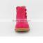 Wholesale Cheap Girls Candy Color Rose Red Winter Boots with Side Zipper