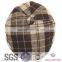 Checked pattern fabric wool ivy cap
