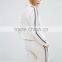 Hot Selling 100% Cotton Full Zip Rib Hem Sexy Lady off White Sweatshirt Shirts
