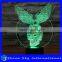 Creative Vision 3D Skull with Wings Shaped LED 7 Colors Flashing Touch Control Acrylic Night Light