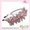 Light Pink Headband With Bows And Pearls For Girl's Hair Decoration