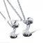 Rellecona Unique Barbell Pendant Titanium Steel Jewelry Lovers Necklace