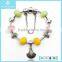 Yiwu New 925 Sterling Silver Colorful Beads Zinc Alloy Bracelet
