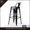 Stackable Low Backrest Metal Bar Stools