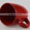 350ml Red Color Glazed Logo Decal Printable Personalized Ceramic Cups And Mugs