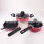 5Pcs Pink Mini Aluminum Non-Stick Cookware Set Removable Handles