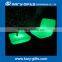 Unbreakable plastic material modern led light coffee table for living room