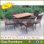 Leisure 6 people wicker dining furniture restaurant table chair