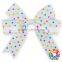 Blue Heart Pattern Grooming Bows Baby Kids Hair Ribbon Boutique Wholesale Style Hair Bows