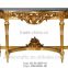 Gold leaf with natural marble top antique reproduction console table for sales