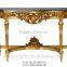 Gold leaf with natural marble top antique reproduction console table for sales