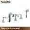 Star.aok 2-Handle Deck-Mount Roman Tub Faucet With Handheld Shower in Brushed Nickel