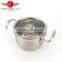 Longfei Stainless Steel Handle Hign Pot/ Stock Pot/ Soup Pot With Glass Lid