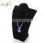 Black velvet wood neck stand jewelry display
