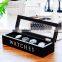 pine Customize multicellular glass display wooden box 4 grids packaging box tea storage gift jewelry box 15*15*5.2cm