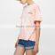 Best selling woman summer t-shirt embrodiery t-shirt cotton woman clothing