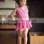 COOL KID ZONE 2016 summer children girl print V neck chiffon short sleeveless dresses design girl dress