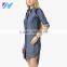 Korean Wholesale Fitness Apparel Clothing Printed Slim Shift Shirt Dresses