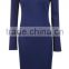 Womens fashion navy blue western style party sweater dress with high quality