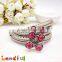 8.5cm Bronze Embossed Pattern Crystal Bead Lotus Metal Purse Clutch Frame