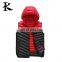 Men nylon decthable hood padded vest winter warm down vest