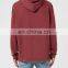 Red Fixed Hem Elasticated Cuffs Kangaroo Pocket Oversized Hoodie