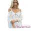 Fashion White Strappy Off Shoulder Lace Crochet Wholesale Beachwear