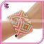 2016 New fashion alloy seed-bead wide cuff bracelet for girls