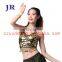Arabic style sexy sequins belly dance tops wear with five flowers S-3011#