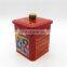 105x105 recycled metal tin cookie container whole sale