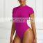 Women's eBay Amazon New Sexy Solid Color New Simple Fashion Short Sleeve Bottoming Bodysuit